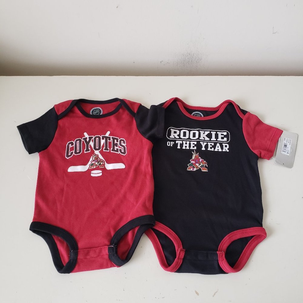 Arizona Coyotes One Piece Creeper Baby Infant 6-9 + 18 Months Set Rookie NHL NWT